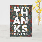 Happy Thanksgiving Floral Folded Wenskaart Kaart (Gele Bloem)