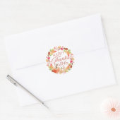 Happy Thanksgiving Floral Herfst Krans Ronde Sticker (Envelop)