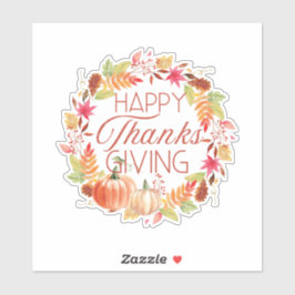 Happy Thanksgiving Floral Herfst Krans Sticker