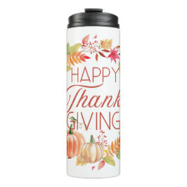 Happy Thanksgiving Floral Herfst Krans Thermosbeker