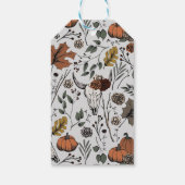 Happy Thanksgiving Floral Koe Schedel Herfst Oogst Cadeaulabel (Achterkant)