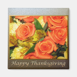 Happy Thanksgiving Floral Magneet