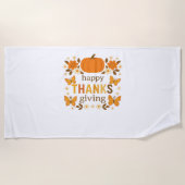 Happy Thanksgiving Floral Pumpkin Classic T-shirt Strandlaken (Voorkant)