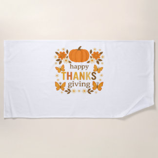 Happy Thanksgiving Floral Pumpkin Classic T-shirt Strandlaken