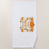Happy Thanksgiving Floral Pumpkin Classic T-shirt Strandlaken (Voorkant)