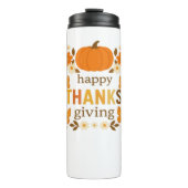 Happy Thanksgiving Floral Pumpkin Classic T-shirt Thermosbeker (Voorkant)