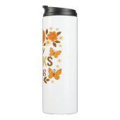 Happy Thanksgiving Floral Pumpkin Classic T-shirt Thermosbeker (Geroteerd rechts)