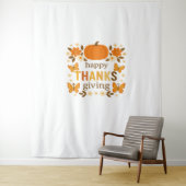Happy Thanksgiving Floral Pumpkin Classic T-shirt Wandkleed (In situ)