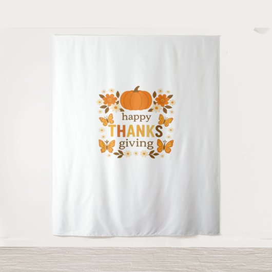 Happy Thanksgiving Floral Pumpkin Classic T-shirt Wandkleed (Voorkant)
