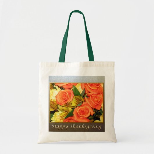 Happy Thanksgiving Floral Tote Bag (Voorkant)