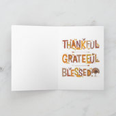 Happy Thanksgiving Folded Holiday Card Feestdagen Kaart (Binnen)
