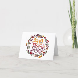 Happy Thanksgiving Folded Holiday Card Feestdagen Kaart