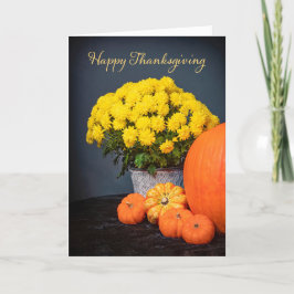 Happy Thanksgiving For Anyone Mums and Pumpkins  Feestdagen Kaart