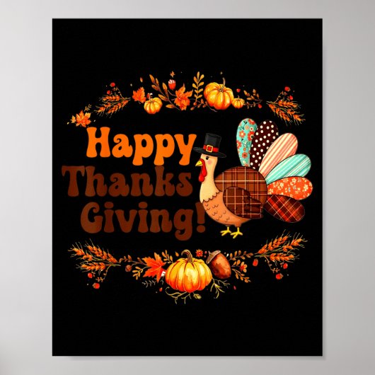 Happy Thanksgiving For Turkey Day Family Dinner Me Poster (Voorkant)