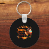 Happy Thanksgiving For Turkey Day Family Dinner Me Sleutelhanger (Voorkant)