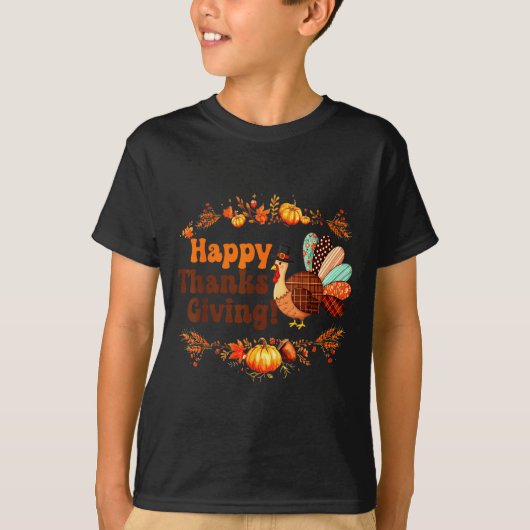 Happy Thanksgiving For Turkey Day Family Dinner Me T-shirt (Voorkant)