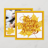 Happy Thanksgiving | Foto en namen toevoegen Kaart (Voorkant / Achterkant)