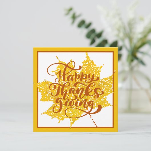 Happy Thanksgiving | Foto en namen toevoegen Kaart (Staand voorkant)