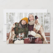 Happy Thanksgiving-foto van modern handschrift Feestdagenkaart (Voorkant)