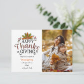 Happy Thanksgiving-fotokaart Kaart (Staand voorkant)