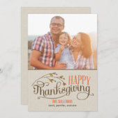 Happy Thanksgiving-fotokaarten Feestdagenkaart (Voorkant / Achterkant)