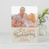Happy Thanksgiving-fotokaarten Feestdagenkaart (Staand voorkant)