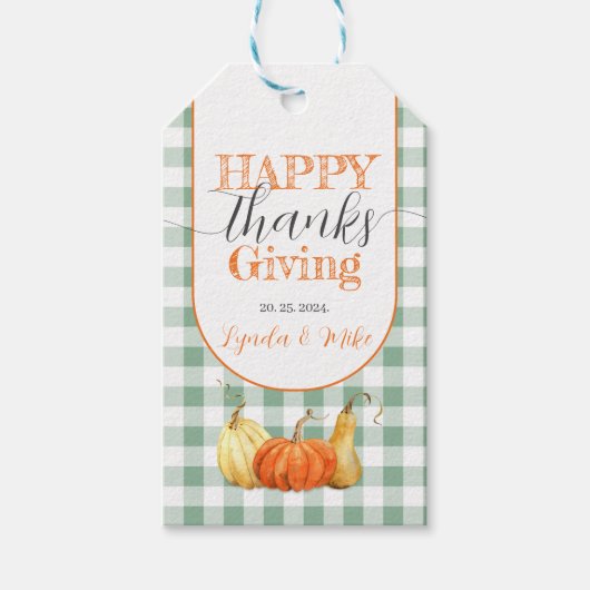 Happy Thanksgiving Friends Pumpkins Cadeaulabel (Voorkant)