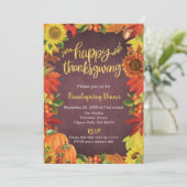 Happy Thanksgiving, Friendsgiving Dinner Invite Kaart (Staand voorkant)