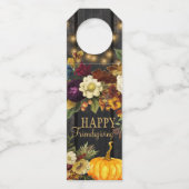 Happy Thanksgiving Friendsgiving rustieke herfst Flessenhanger (Voorkant)