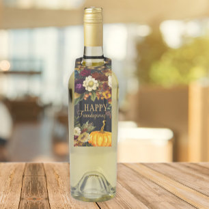 Happy Thanksgiving Friendsgiving rustieke herfst Flessenhanger