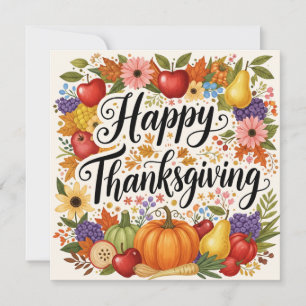 Happy Thanksgiving Fruit, plantaardige Herfst oogs Feestdagenkaart