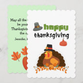 Happy Thanksgiving- Fun Turkey Card Kaart (Voorkant / Achterkant)