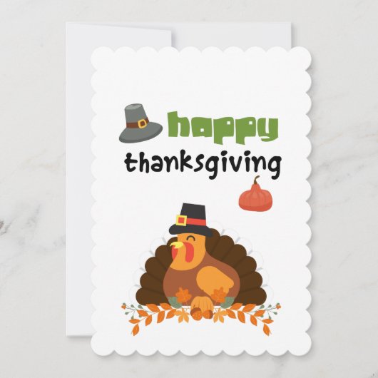 Happy Thanksgiving- Fun Turkey Card Kaart (Voorkant)