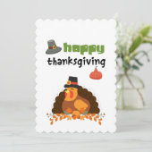 Happy Thanksgiving- Fun Turkey Card Kaart (Staand voorkant)