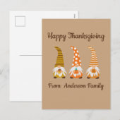 Happy Thanksgiving Funny Gnomes Holiday Kaart (Voorkant / Achterkant)