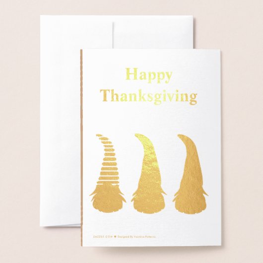 Happy Thanksgiving Funny Gnomes Holiday Kaart (Met envelop)