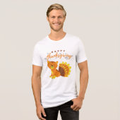 Happy Thanksgiving Funny Modern Cat Humor Tri-Blend Shirt (Voorkant volledig)