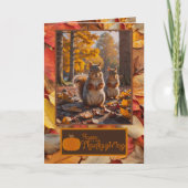 Happy Thanksgiving Funny Squirrel Kaart (Voorkant)
