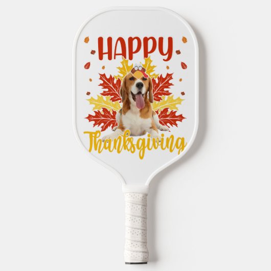 Happy Thanksgiving Funny Turkey Beagle Lover Pickleball Paddle (Voorkant)