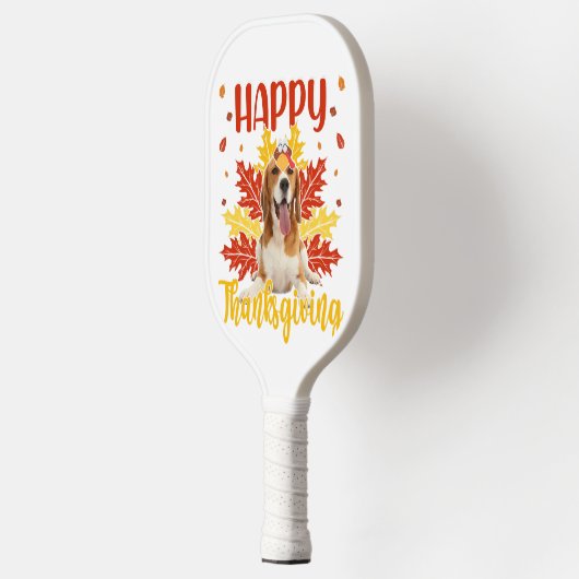 Happy Thanksgiving Funny Turkey Beagle Lover Pickleball Paddle (Links)