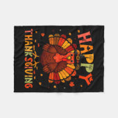 Happy Thanksgiving Funny Turkey Day Family Dinner  Fleece Deken (Voorkant (Horizontaal))
