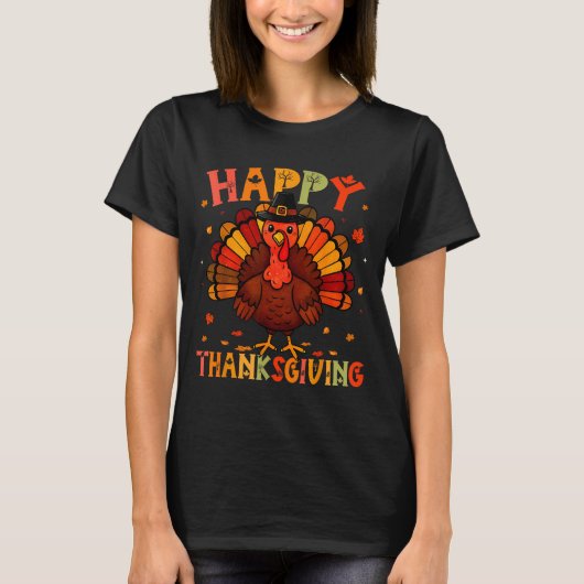 Happy Thanksgiving Funny Turkey Day Family Dinner T-shirt (Voorkant)