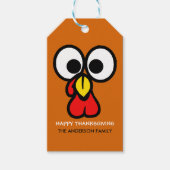 Happy Thanksgiving Funny Turkey Face Cadeaulabel (Voorkant)