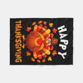Happy Thanksgiving Funny Turkey Family Dinner Than Fleece Deken (Voorkant (Horizontaal))