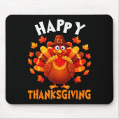 Happy Thanksgiving Funny Turkey Family Dinner Than Muismat (Voorkant)