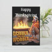 Happy Thanksgiving Funny Turkey Kaart (Staand voorkant)