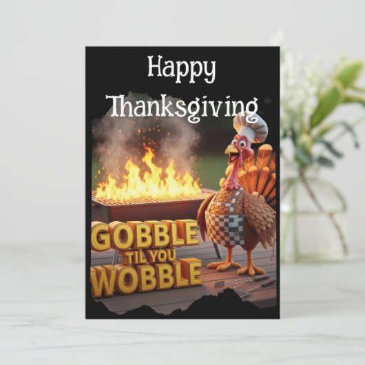 Happy Thanksgiving Funny Turkey Kaart (Staand voorkant)