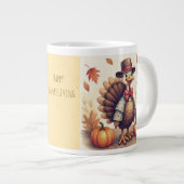 Happy Thanksgiving, Funny Turkey Specialty Mug Grote Koffiekop (Voorkant rechts)