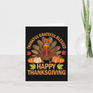 Happy Thanksgiving Funny Turkije Pompoen Herfst Fa Kaart