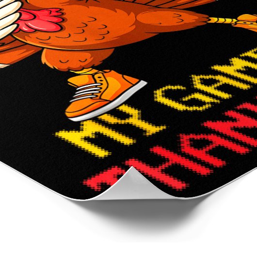 Happy Thanksgiving Gaming Fall Turkey Gamer Boys K Poster (Hoek)
